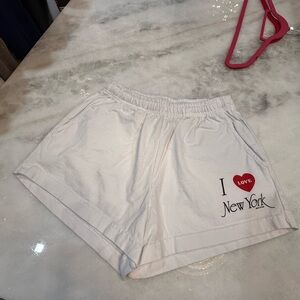 Sporty and rich I Love New York White Women's Cotton Shorts